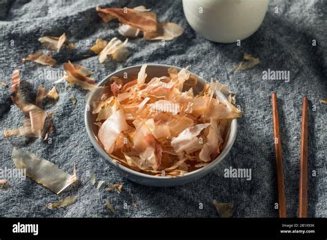 Organic Dried Japaense Dried Bonito Flakes In A Bowl Stock Photo Alamy
