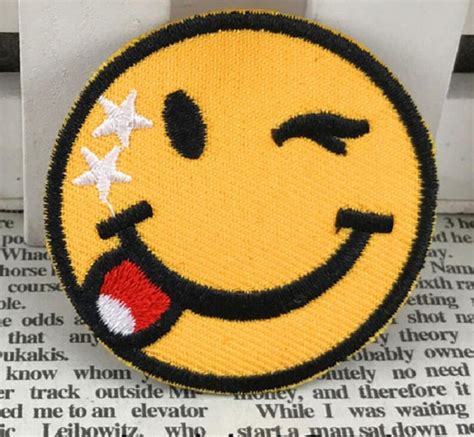 Smiley Face Embroidered Patch Emoji Sew On Patch Smiley Iron Etsy