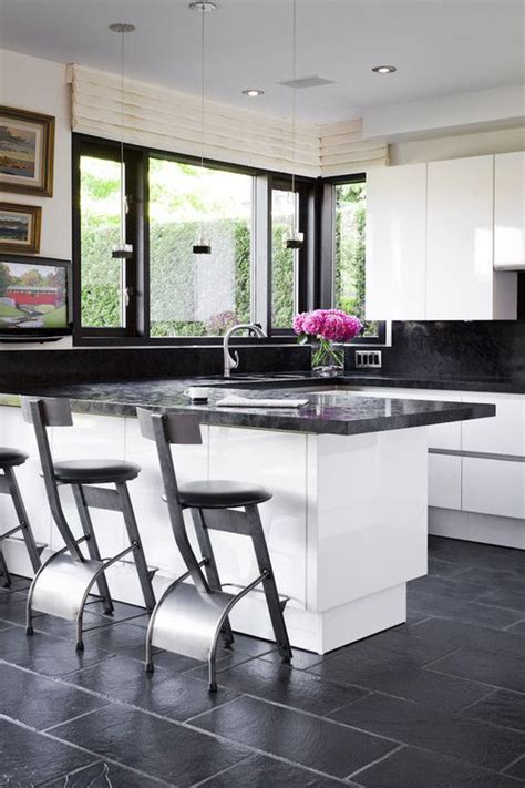 Will the hexagon tile kitchen flooring trend last in 2021 and beyond? nofunallowed.net | White modern kitchen, Modern kitchen ...