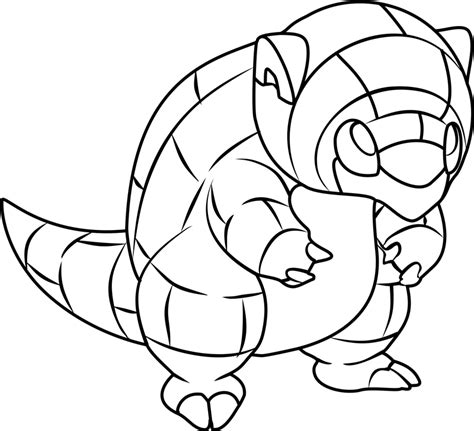 Pokemon Sandshrew Coloring Pages Free Download Free P