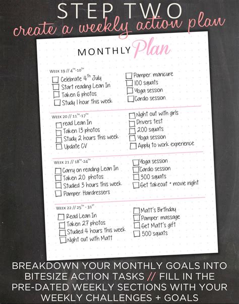 Monthly Goal Planner, Goal Planner, Goal Tracker, Printable, Weekly Goal Planner, Monthly 