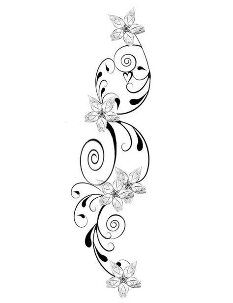 Schablonen zum ausdrucken ranken : Blumen Tattoo mit Schnörkel kombiniert | Blumen tattoo vorlage, Blumenranken tattoo und Blumen ...