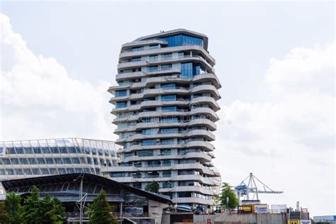 Marco Polo Tower Luxury New Residential Building In Hamburg Editorial