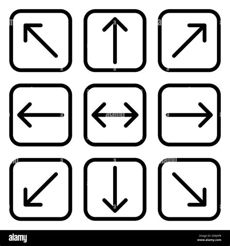 Arrows Icon Set Navigation Interface Buttons Isolated Vector