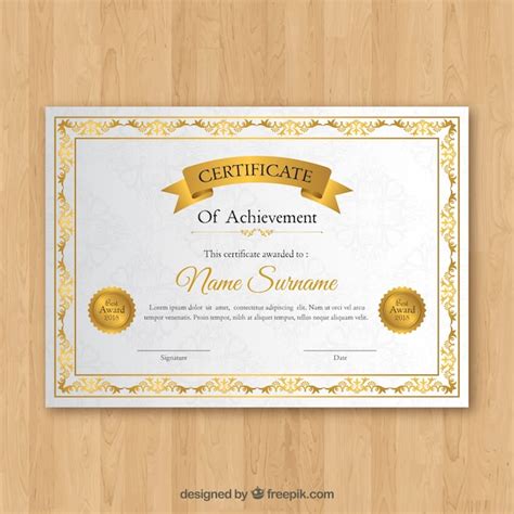 Plantilla De Diploma Dorado Descargar Vectores Gratis Images And