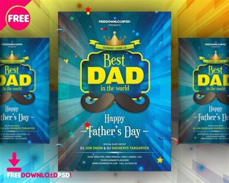 Awesome Fathers Day Flyer Template Free Psd Download Fathers Day Flyer