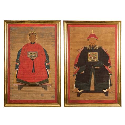 Antique Pair Chinese Ancestor Portraits For Sale At 1stdibs