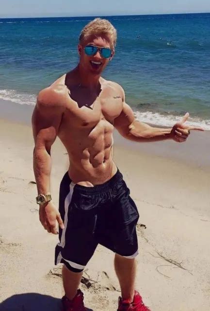 Shirtless Male Beefcake Muscular Blond Haired Ripped Beach Dude Photo X D Picclick Au
