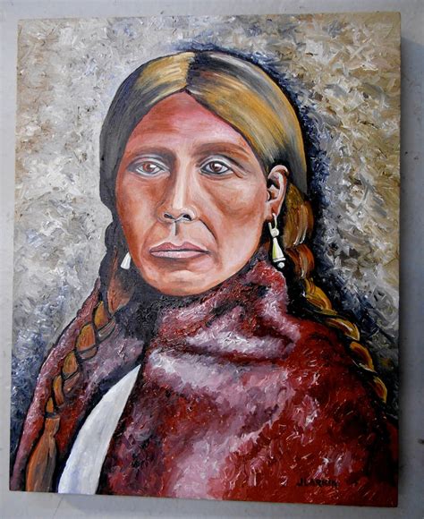 Native American Oil Painting American Indian Woman Oil Etsy