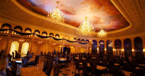 Both breakfast and lunch are considered quick service meals, while dinner is not only a table service meal, it was recently. Inside Be Our Guest Restaurant dining rooms - Photo 16 of 19