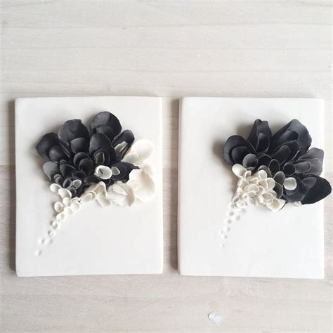 Porcelain Decorative Blossom Tile Ceramic Flower Wall Decor Etsy