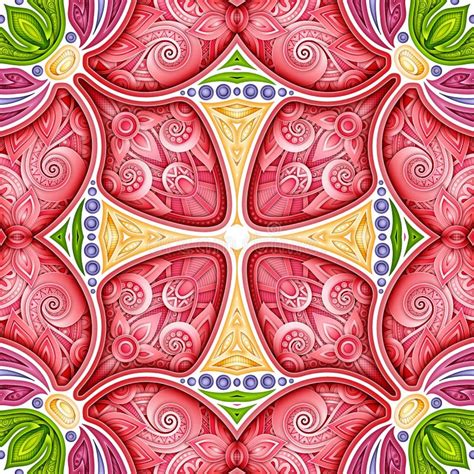 Colored Seamless Pattern With Mosaic Motif Stock Vector Illustration