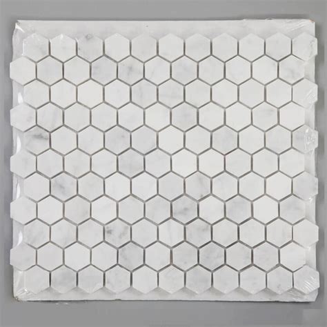 Buy Diflart Carrara White Carrera Hexagon Marble Mosaic Tile 1 Inch Hex