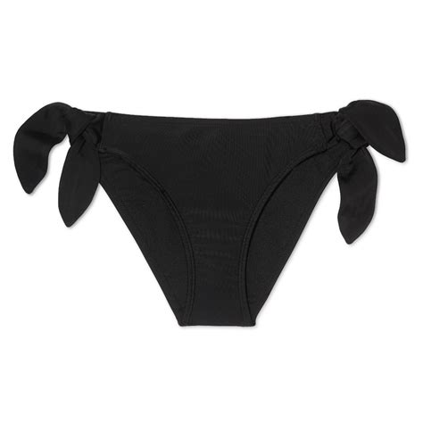 Womens Tie Side Cheeky Bikini Bottom Xhilaration Black Image 4 Of