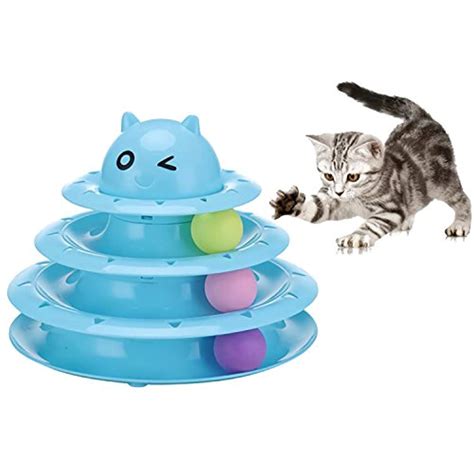 Cat And Kittens Toy With Interactive Intelligence Track Ball Tower