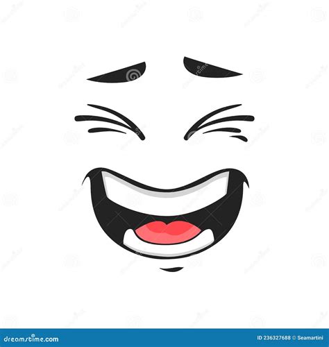 Cartoon Laughing Face Vector Happy Emoji Laugh Stock Vector