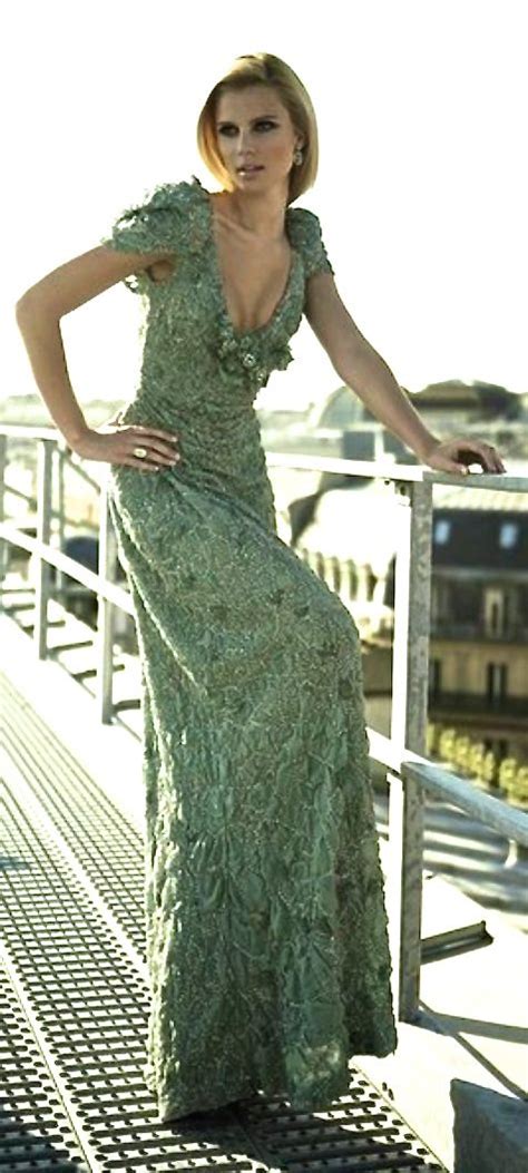 Zuhair Murad Long Green Dress Flair Dress Fashion