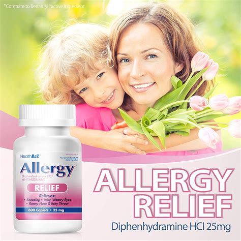 Buy Healtha2z® Allergy Relief 600 Caplets Diphenhydramine Hcl 25mg Antihistamine Relief