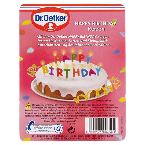 Ehrlich Fleisch Haften Dr Oetker Happy Birthday Kerzen Bergmann