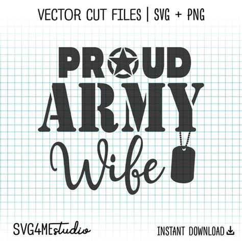 Military Proud Army Wife Decal Svg Cut File For Vinyl Or Etsy