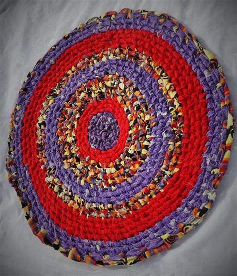 Yellow and blue kitchen rugs, august garden sports outdoors holiday shop browse our impressive collection vcny home queen solid chili pepper red black grey or navy orange purple rug single pelt faux. 22 inch round Toothbrush Knotted Rag Rug with Red, Purple ...