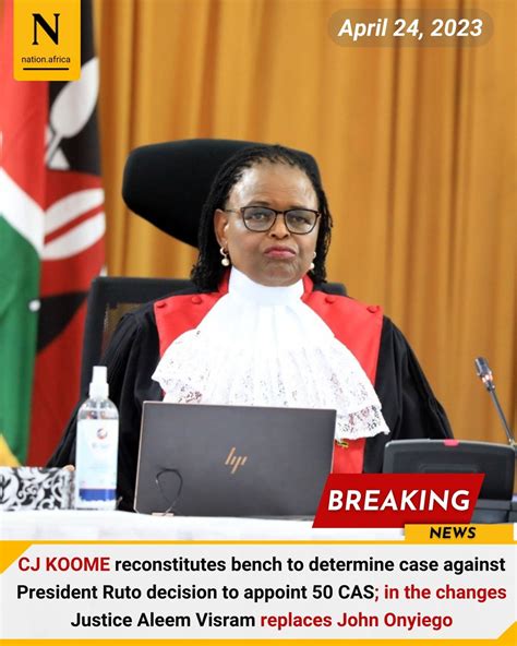 Nation Africa On Twitter Cj Koome Reconstitutes Bench To Determine Case Against President Ruto