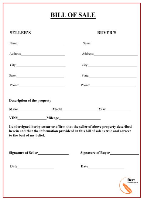 Free Fillable South Carolina Vehicle Bill Of Sale Form Pdf Templates Images
