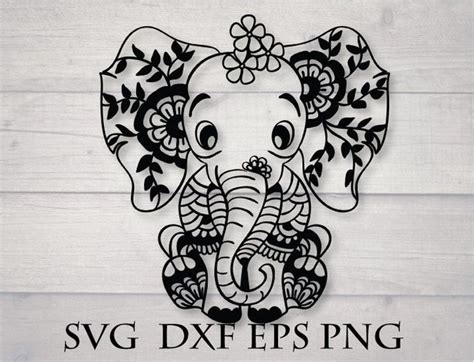 Download Baby elephant svg, mandala animal svg in 2020 | Mandala elephant, Mandala svg, Flower svg files