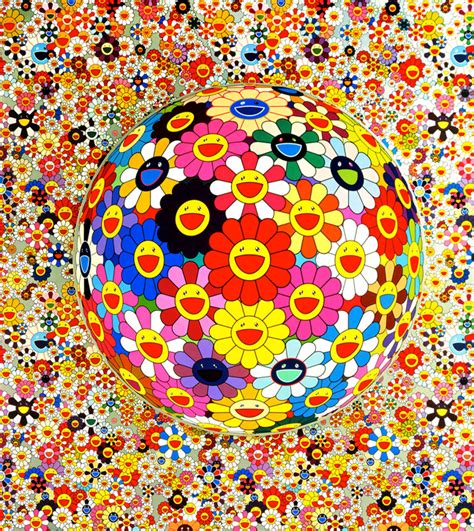 Murakami's flower plushes are known for being colorful, so to start off our top 5 we're going with something a bit different. Flower Ball, 2002 - Takashi Murakami - WikiArt.org