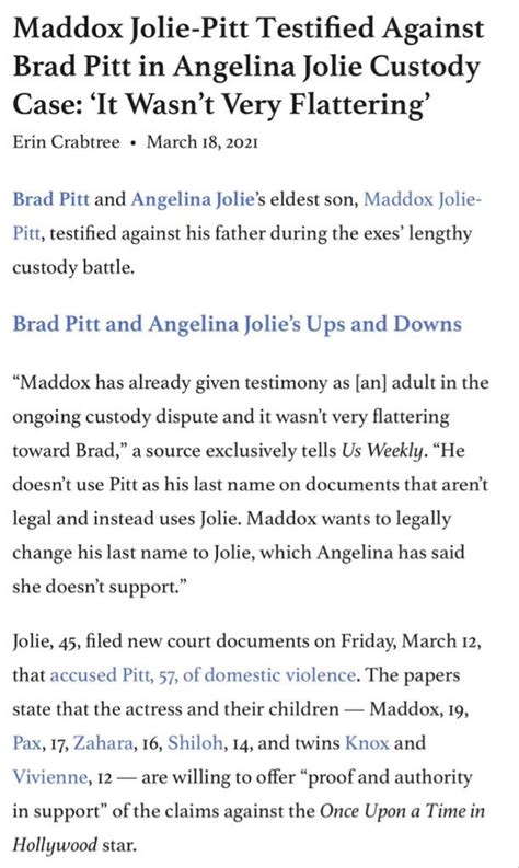 On Twitter Sure Thing Maddox Testifying Then Shiloh According To His “sources” Meaning