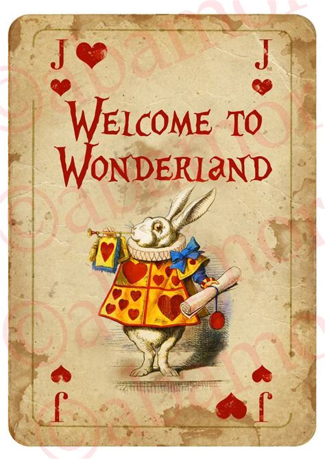 Wedding Supplies Alice In Wonderland Cards A4 Card Sign