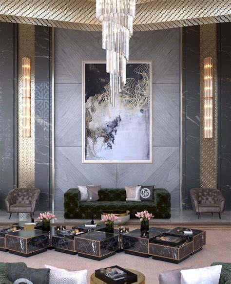 Spectacular Monochromatic Grey Luxury Living Room Decor With
