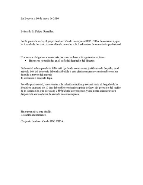 Ejemplo Carta De Despido Laboral Costa Rica Perodua A Images And
