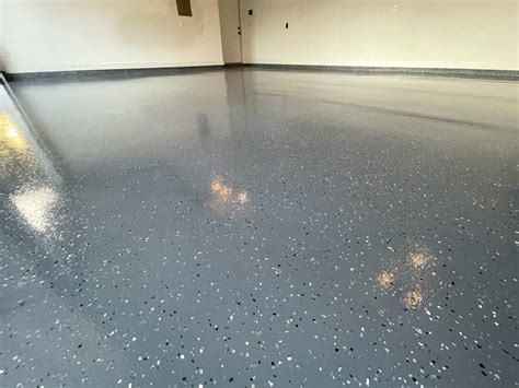 Gray Garage Floor Epoxy With Polyurea Clearcoat Surepro Painting