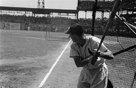Stan Musial Taking Batting Practice Inside Sportsmans Park In 1952