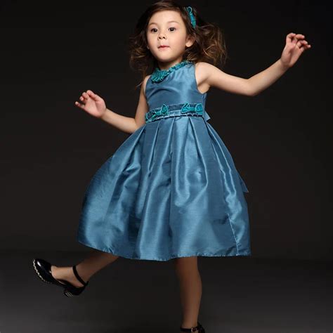 Jewelry Blue Kids Silk Satin Dress Styles Buy Satin Dresssatin