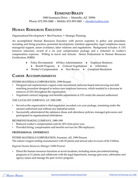 Hr Executive Resume Templates At