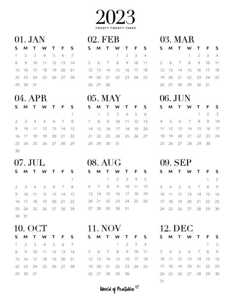 2023 Year Calendars In 2022 Free Printable Calendar Templates