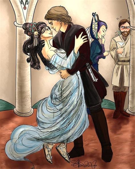 beautiful yet funny drawing of padme and anakin star wars star wars film star wars clone wars