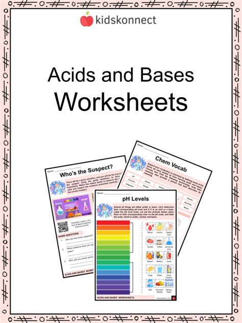 Acids And Bases Worksheets Uses Of Acids And Bases Fun Facts