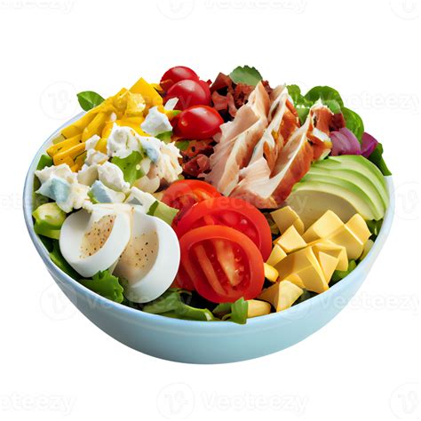 Delicious Cobb Salad Cobb Salad Png Image Tomatoes Bacon Hard