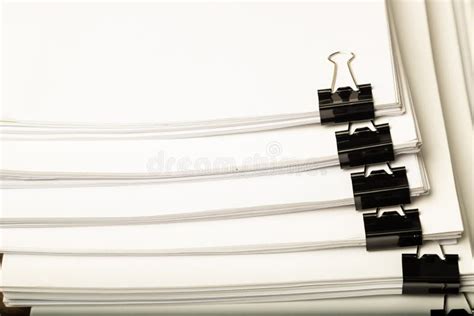 Stack Of Document Paper With Colorful Paperclip Stock Photo Image Of