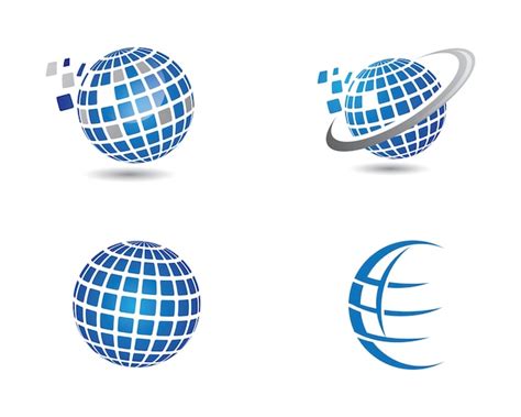 Logotipo Del Mundo Templat Vector Premium