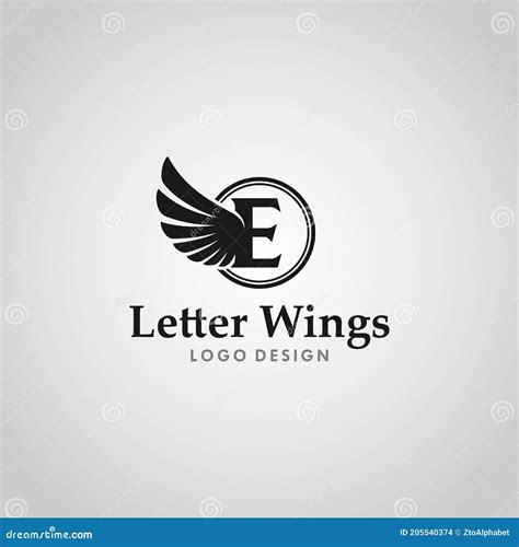 Letter E Wings Logo Design Stock Vector Illustration Of Logo 205540374