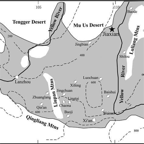 Map Of The Chinese Loess Deposits Shaded Areas And Locations Of Download Scientific Diagram