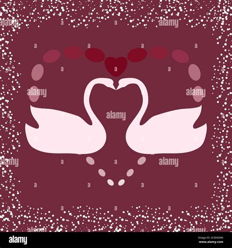 Swan Symbol Of Love Heart Silhouette Stock Photo Alamy