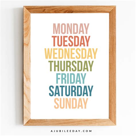 Days Of The Week Print A Jubilee Day