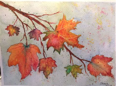 Watercolor Fall Leaves Autumn Painting Fall Watercolor Watercolor