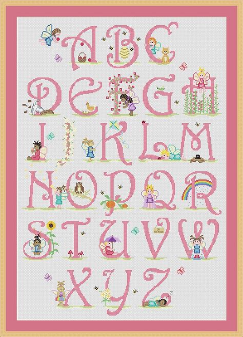 Fairy Alphabet Cross Stitch Chart Etsy Uk