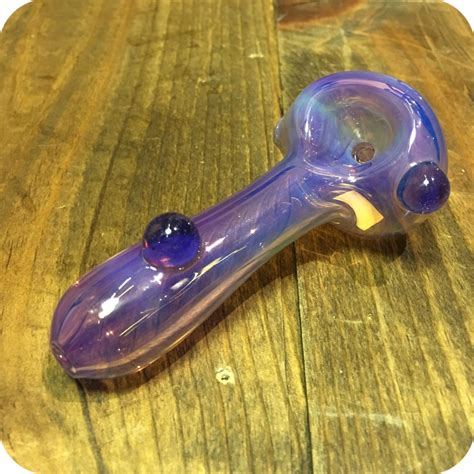 Purple Fumed Glass Pipe Sunflower Pipes Brooklyns Best Smoke Shop
